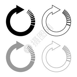 网站纯灰素材圆形箭头尾效果圆形箭头刷新更的箭头更新概念的图标大纲设置黑色灰矢量显示平板样式简单图像背景
