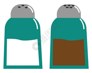 盐焗食品素材卡通调料瓶矢量插图插画