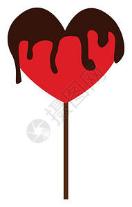 巧克力心形棒棒糖图片