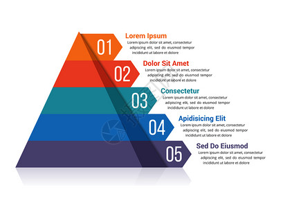 吡拉明含有五个元素的金字塔成像模板矢量eps10插图插画