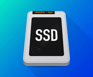 ssd固态驱动器Ssd多边形计算机设备硬盘矢量库存图示插画