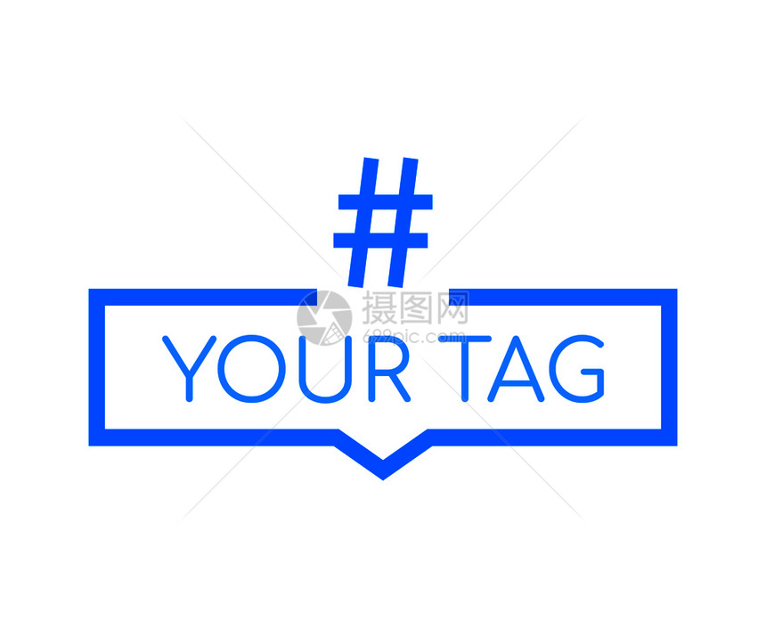 Hashtag通讯符号您的设计摘要插图矢量存插图图片