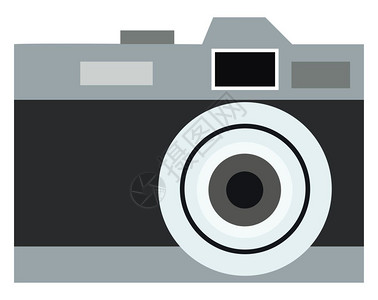 黑色的旧型照相机矢量彩色绘画或插图图片