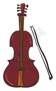 棕色大提琴仪器向量彩色画或插图图片