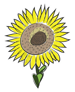 卡通黄色向日葵矢量元素图片