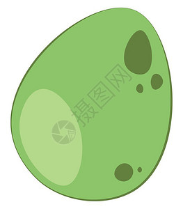 一个巨大的绿色恐龙蛋矢量彩色画或插图背景图片