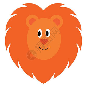橙色狮子微笑矢量彩色画或插图图片