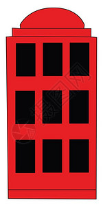 红色的英语电话亭向量彩色画或插图背景图片