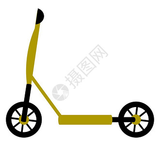 卡通黄色的小型摩托车插图图片