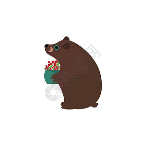 卡通可爱的棕熊背景图片
