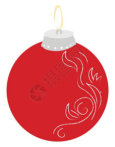用于装饰圣诞树的多彩挂红色钟使房子眨眼并创造节庆气氛矢量彩色画或插图图片