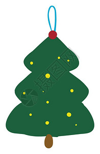 用于装饰圣诞树的多彩挂吊苗创造了节庆气氛矢量彩色画或插图背景图片