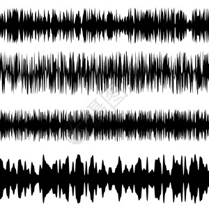 波米施黑声波集平准屏幕音乐振动图无线电波振动图插画