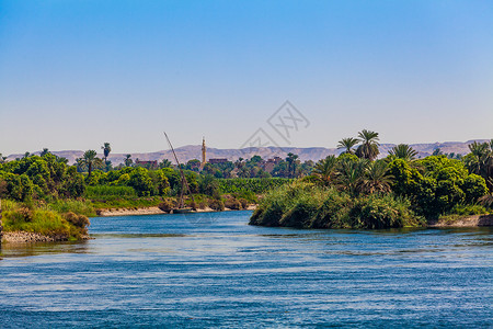 埃及卢克索尼罗河的景象背景图片