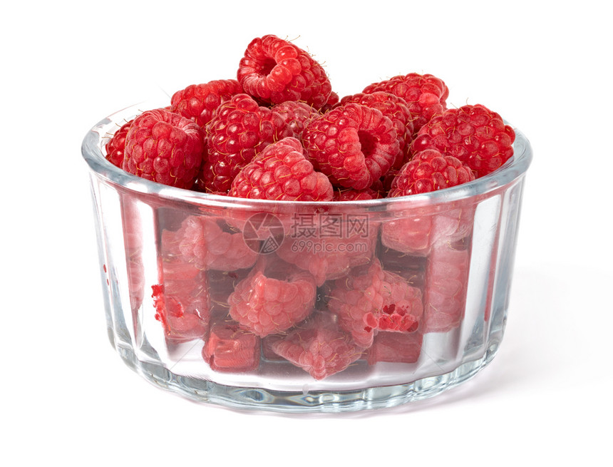 沙莓在一个碗里孤立在白色背景上沙莓在一个碗里图片