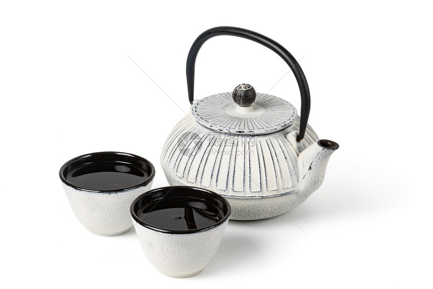 亚洲茶壶白种背景孤立的亚洲茶壶图片
