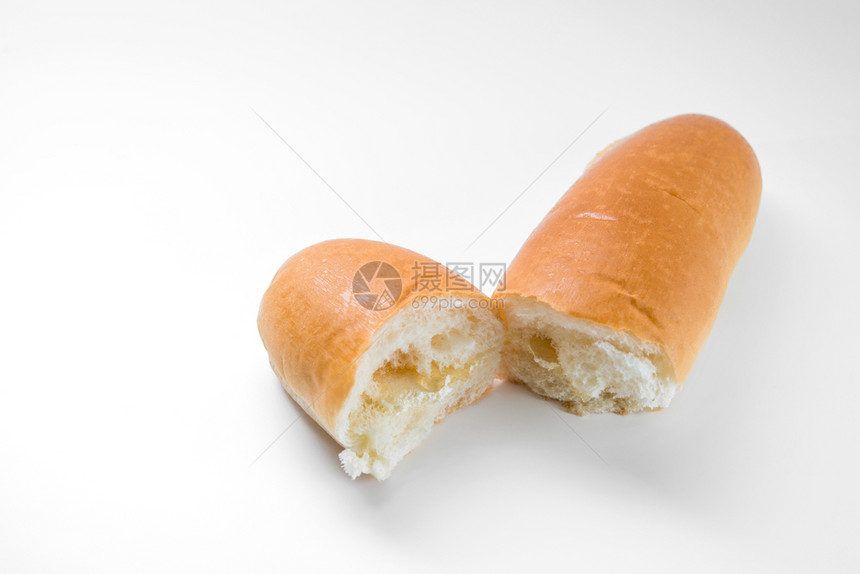 白底框中孤立的面包图片