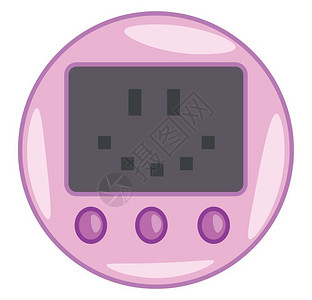 Tamagotchi或手持的日本数字宠物游戏矢量颜色图或插图片