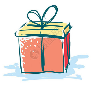 包礼物彩色礼品盒矢量或彩色插图的绘画插画