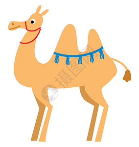 卡通可爱浅棕色骆驼矢量插图背景图片