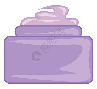 霜容器装满紫色美容霜的小型紫色器放在表格矢量彩色图画或插上插画