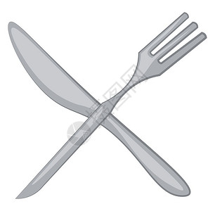 叉子和刀的剪切板两块餐具通常一起用于摄取矢量颜色图画或插图片