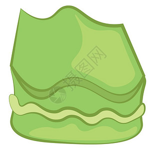 绿色的卡通木薯蛋糕层美味矢量彩色绘画或插图可口的矢量彩色绘画或插图图片