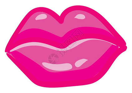 吸引人的粉红嘴唇矢量彩色绘画或插图图片