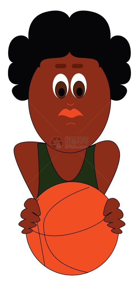 玩篮球的员叫运动向量彩色绘画或插图图片