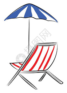 卡通矢量沙滩椅元素图片