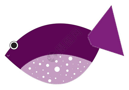 手绘卡通紫色小鱼背景图片