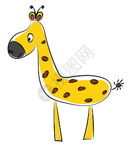 长颈鹿矢量彩色绘画或插图的颜色画图片