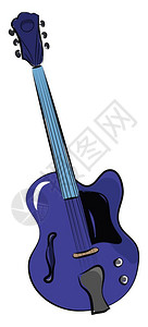 蓝色电子吉他图片