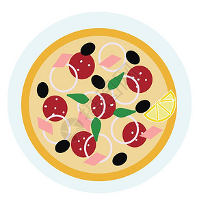 香辣味兰花豆带有托普矢量或颜色插图的一块比萨片插画