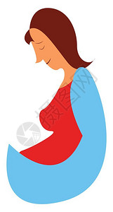 孕妇矢量或彩色插图图片
