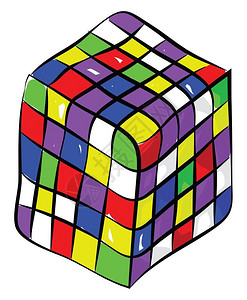 Rubik立方体矢量或颜色插图背景图片