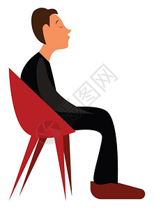休息椅矢量或彩色插图中的年轻男孩背景图片