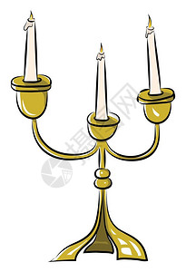 灯台三个手蜡烛站立矢量或颜色插图插画