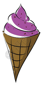卡通冰淇淋甜筒矢量插图背景图片