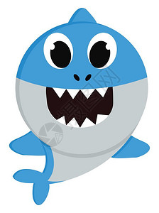一只小蓝鲨鱼在海中游动 图片
