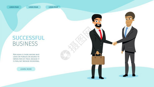 成功的商业平板供应网络封条两个微笑的商人在交易后握手的现场模板满意的伙伴签署合同说明背景图片