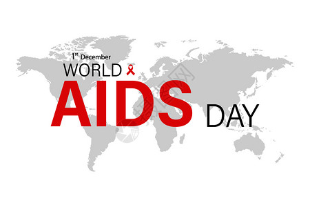 世界强化免疫世界艾滋病日意识地球背景的红丝带Eps10插画