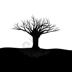 在空背景下根地底的黑树Eps10在空背景下根地底的黑树插画