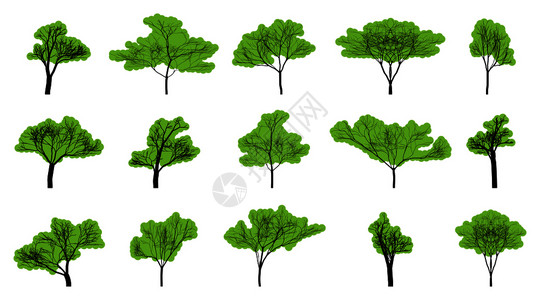卡通绿树元素图片