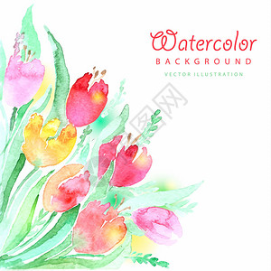 手绘水彩风格植物花朵背景背景图片