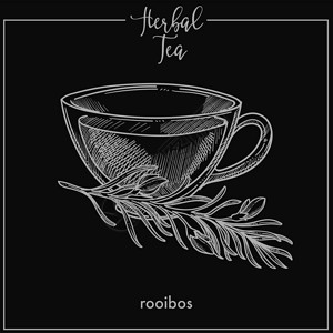 茶品促销香味饮料品愉快黑色背景上的卡通单色矢量插图插画