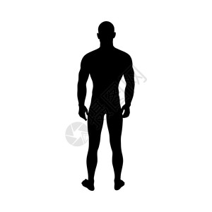 运动员剪影站立的男人剪影矢量插图插画