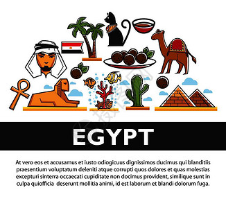 埃及人猫雕像高棕榈强壮的骆驼沙漠仙人掌珊瑚礁图片