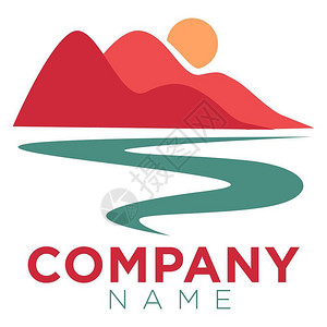 公司或旅行社和企业品牌的自然景观标识模板图片