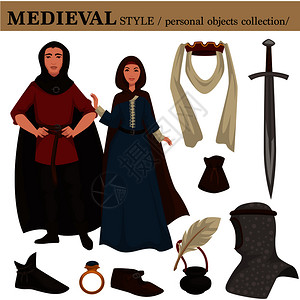 中世纪女人孤立的珠宝高清图片